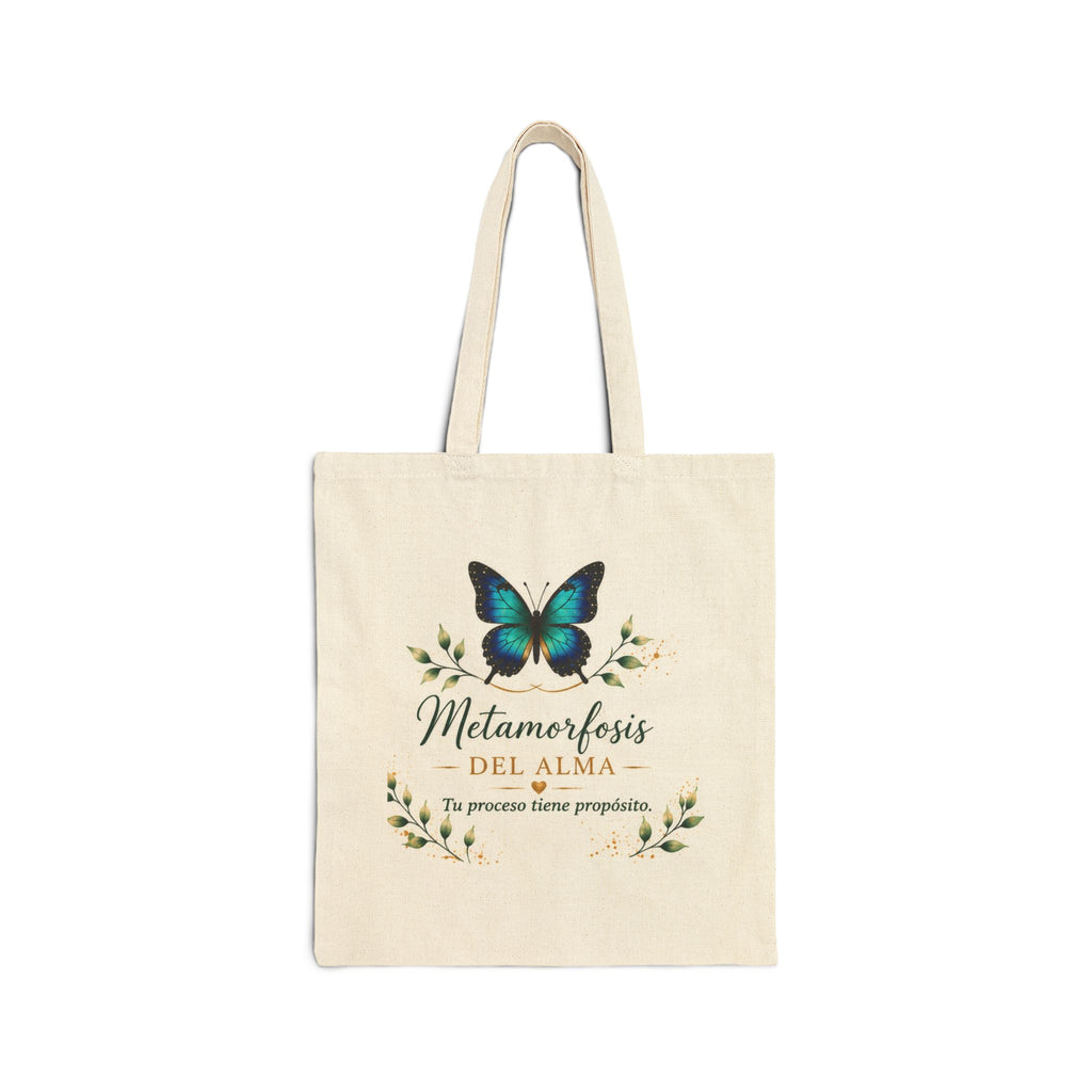 Tote Bag — Metamorfosis del Alma Butterfly Canvas Tote (Spanish Inspirational Quote)