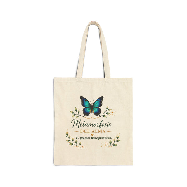 Tote Bag — Metamorfosis del Alma Butterfly Canvas Tote (Spanish Inspirational Quote)